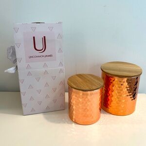 NWT Uncommon James Canisters, Copper/Rose Gold
